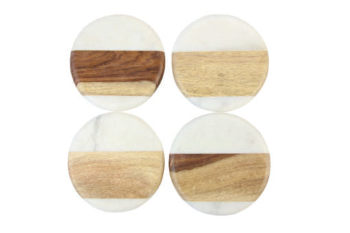 Marble & Wood Coasters - Round