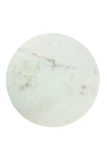 White Marble Thick Round Board with Handle Grooves