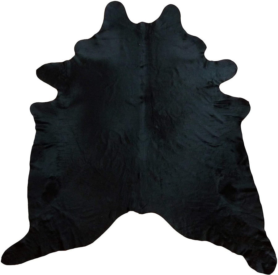 Black Brazilian Leather Cowhide Rug