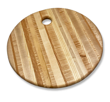 Phil Gautreau | Maple, Oak, Curly Maple, and Ash Circle cutting board