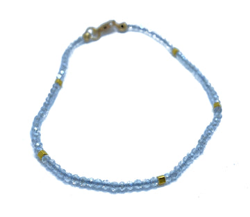 Debbie Fisher | Clear Mystic Quartz and Gold Vermeil bead Bracelet