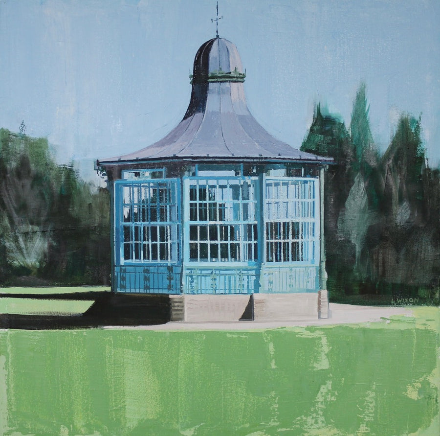 Lynne Wixon | Bandstand 18” x 18”  Oil on Canvas