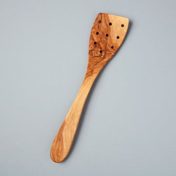 Olive Wood Spatula Flipper with Holes