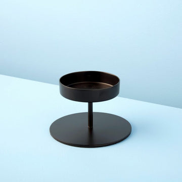 Black Pillar Candle Holder, Short