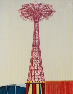 Lynne Wixon Coney Island Parachute Jump 14” x 18” Acrylic on canvas