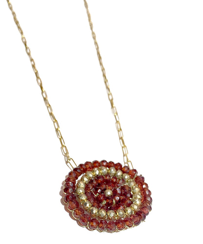 DANIELLE WELMOND | Garnet and Gold Pyrite Necklace