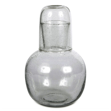 Seeded Glass Carafe - Deep Sage