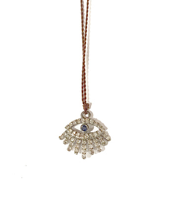 MARGARET SOLOW | PAVE DIAMOND EVIL EYE/LASHES NECKLACE