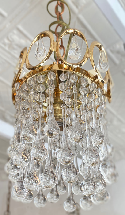 Vintage Restored German Palwa Crystal Chandelier