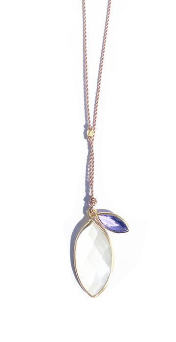 Mother of Pearl + Tanzanite Necklace