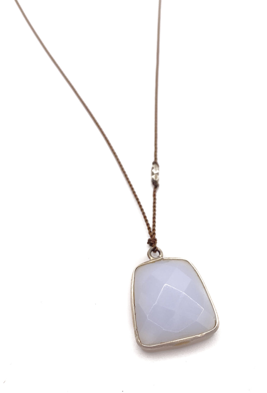 MARGARET SOLOW | BLUE CHALCEDONY SILVER NECKLACE