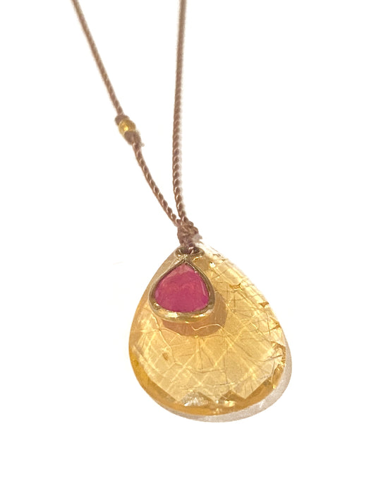 MARGARET SOLOW | Fire Opal 18K Necklace