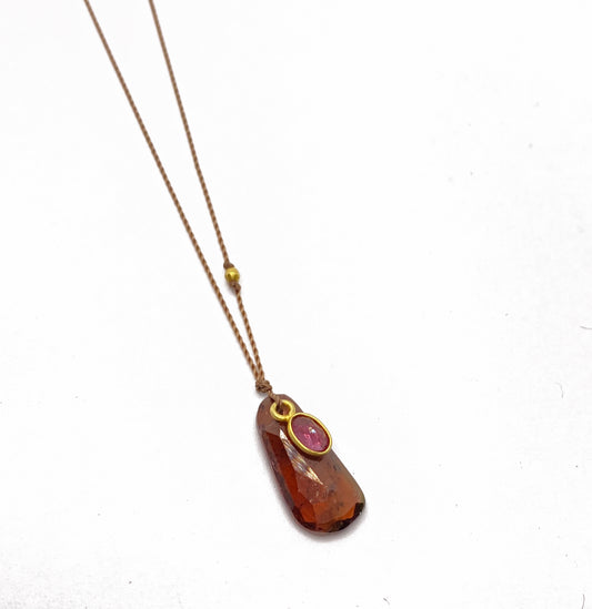 MARGARET SOLOW | Double Red Tourmaline Necklace
