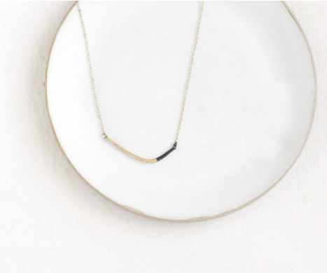 Colleen Mauer Designs | MINI BLACK & YELLOW GOLD INFLECTO NECKLACE