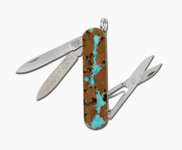 Vein Turquoise Scissors Knife - Double