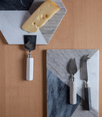 Geometric Marble Triangular Cheese Knives