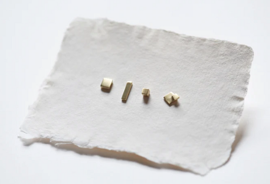 8.6.4 Earring Studs, (Singles), Brass + Sterling Silver