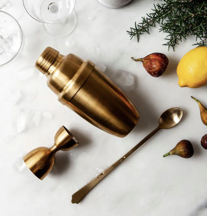 Essex Barware: Brushed Gold Cocktail Shaker