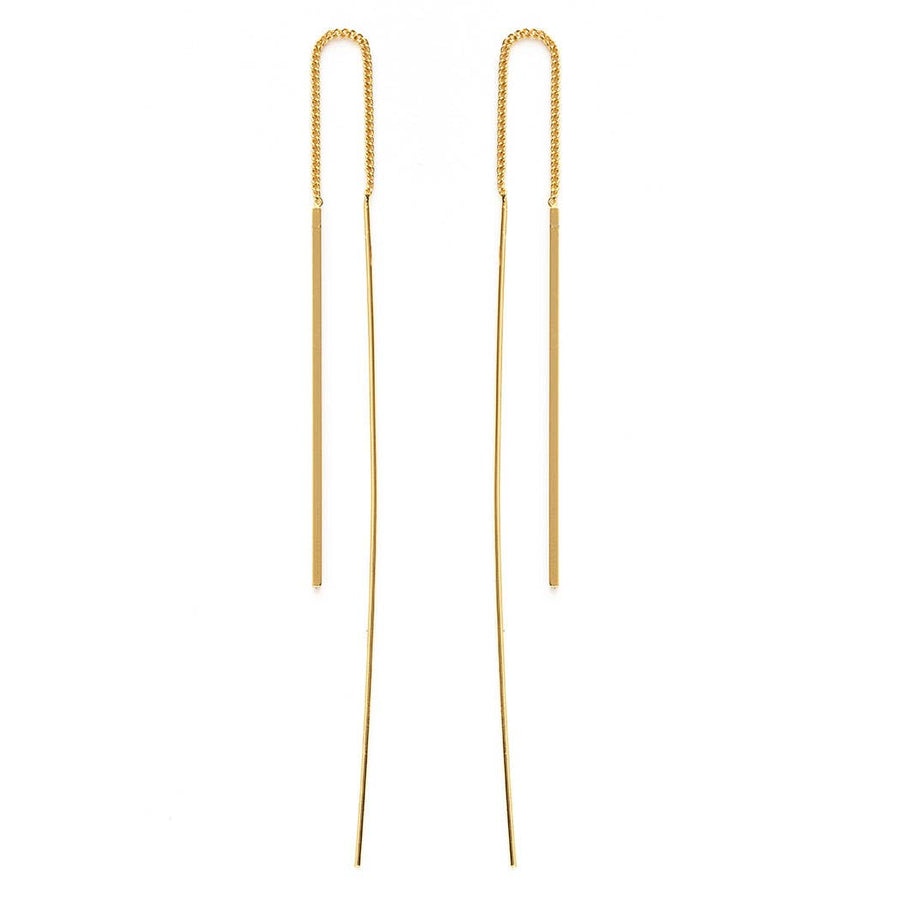 Needle and Thread Earrings in Gold or Silver