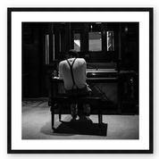 Piano Man 12 x 12 Matted & Framed