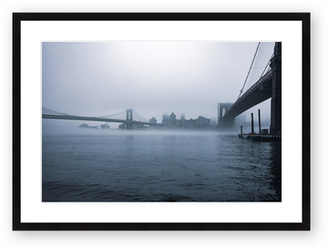 Twin Bridges framed 11 x 17, East River