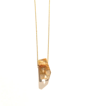 Rutilated quartz 14KT Necklace